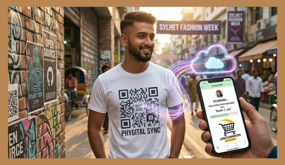 Phygital Tech Gift Ideas QR Code T-Shirt Gift Concept