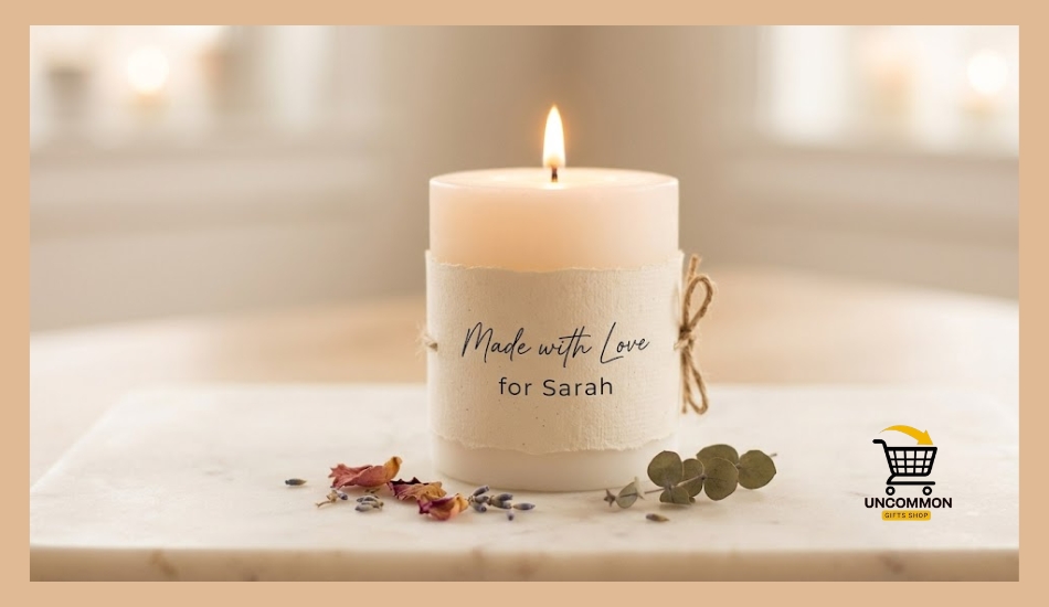 Last Minute Personalized Gifts Custom Candle with Label