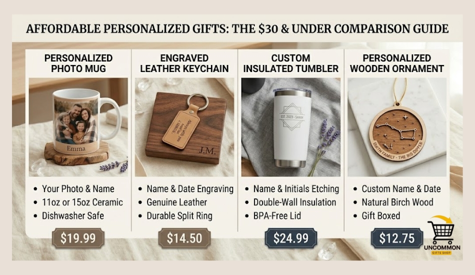 Personalized Gifts Under $30 Comparison Guide